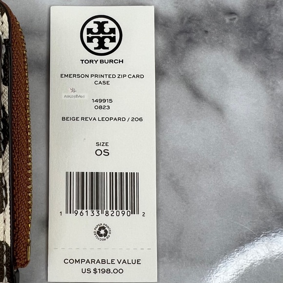 Tory Burch Emerson Printed Zip Card Case Wallet In Leopard Print - Picture 6 of 6